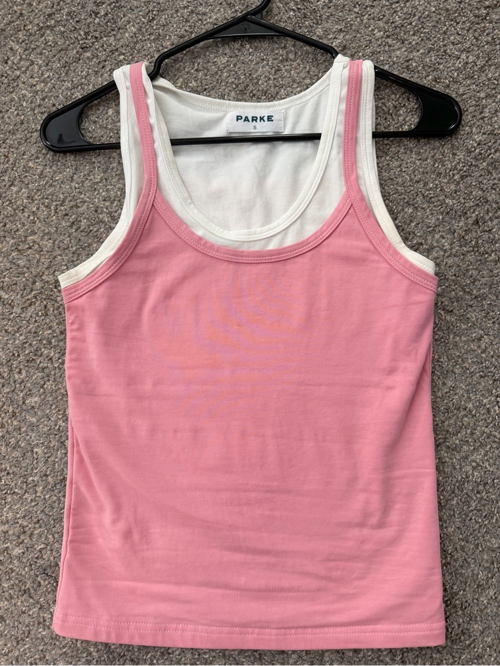 Parke Layered Pink and White Tank Top